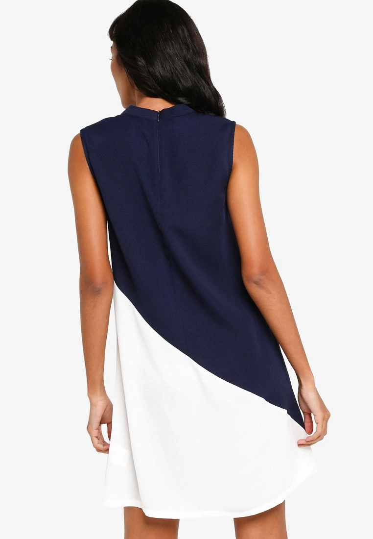 ZALORA BASICS Colour Block Stand Collar Dress - Billede 2