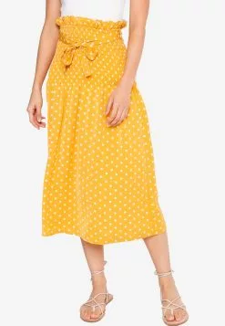 ZALORA BASICS Tie Waist Polka Dot Midi Skirt