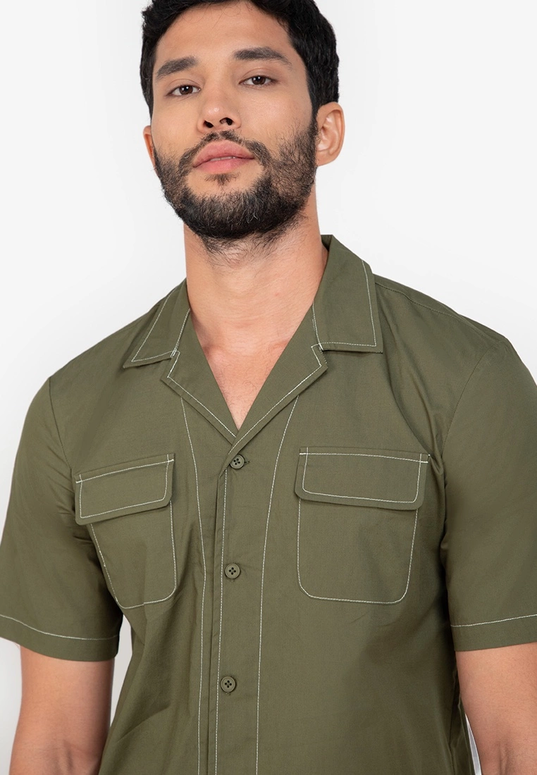 ZALORA BASICS Oversize Constrast Stitch Shirt - Billede 3