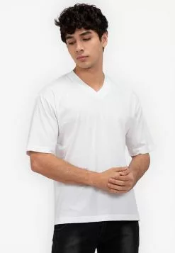 ZALORA BASICS V Neck Collar T-Shirt
