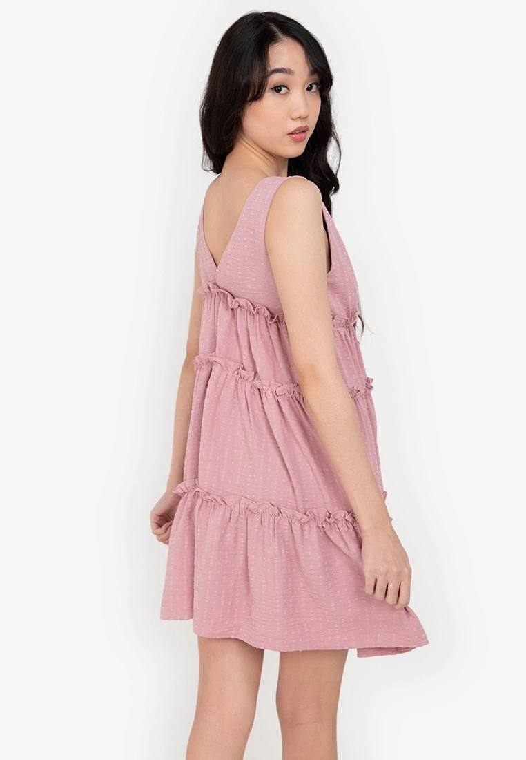 ZALORA BASICS Tiered V Neck Dress - Billede 2