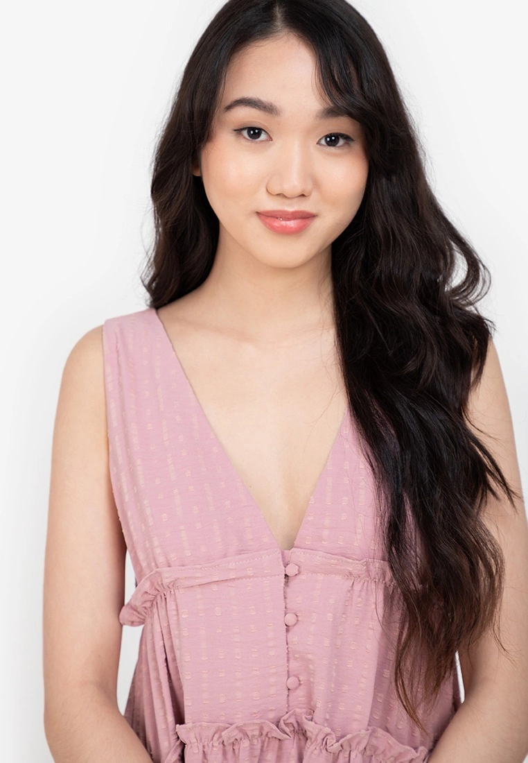 ZALORA BASICS Tiered V Neck Dress - Billede 3