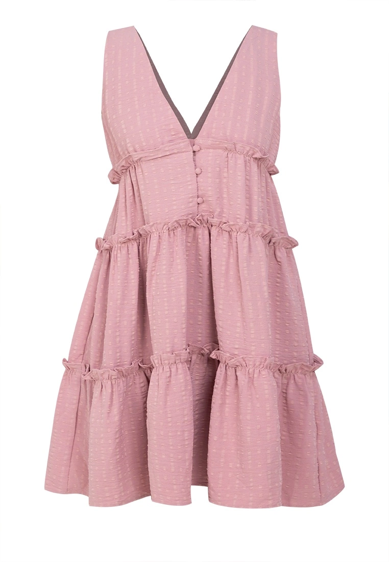 ZALORA BASICS Tiered V Neck Dress - Billede 5