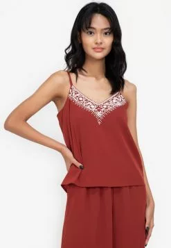 ZALORA BASICS Embroidery Detail Cami Top