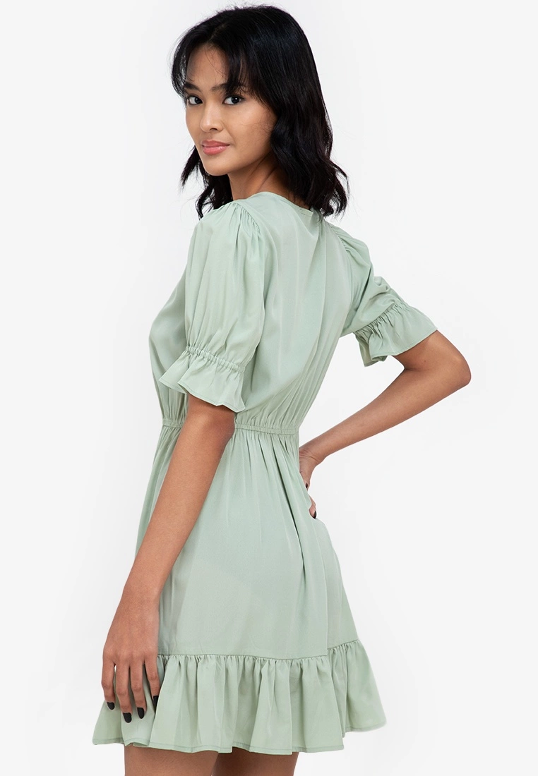 ZALORA BASICS Textured Panel Long Sleeve Mini Dress - Billede 2