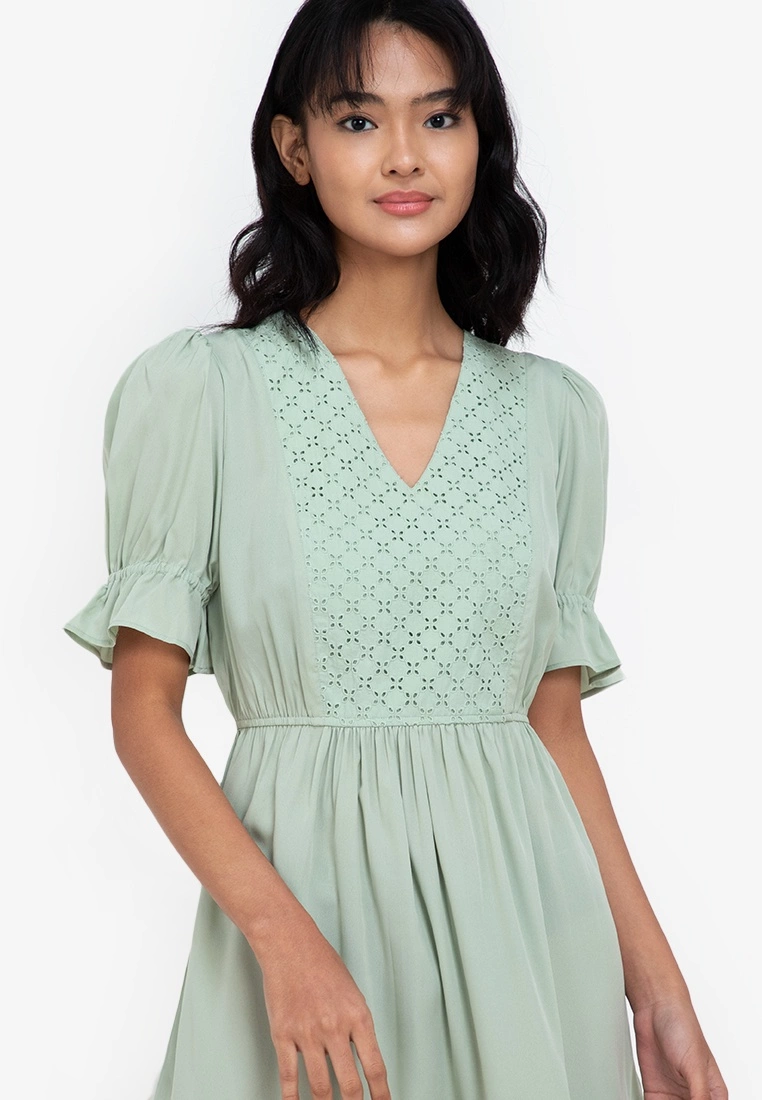 ZALORA BASICS Textured Panel Long Sleeve Mini Dress - Billede 3