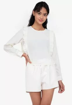 ZALORA BASICS Ruffle Detail Blouse