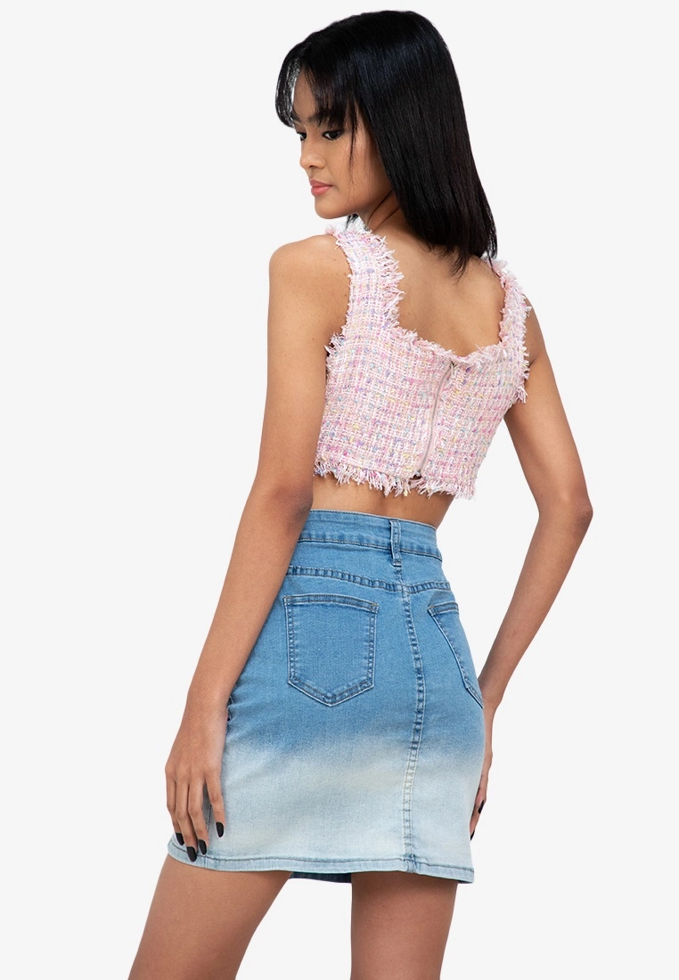 ZALORA BASICS Sprinkle Tweed Cropped Top - Billede 2