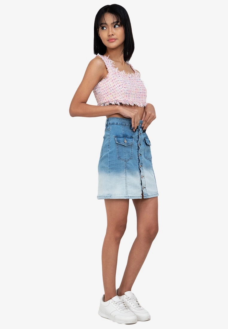 ZALORA BASICS Sprinkle Tweed Cropped Top - Billede 4