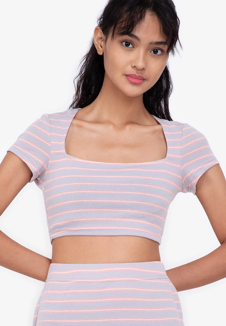 ZALORA BASICS Rib Square Neck Crop Top - Billede 3