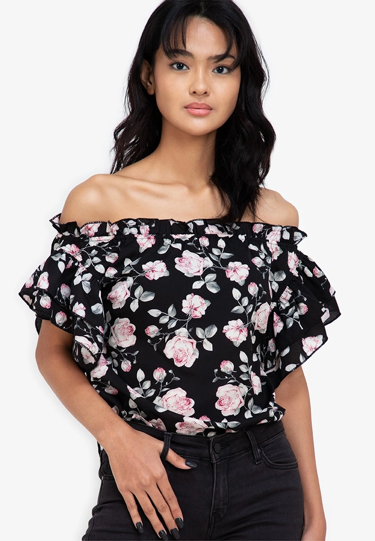 ZALORA BASICS Ruffle Detail Off Shoulder Top - Billede 3