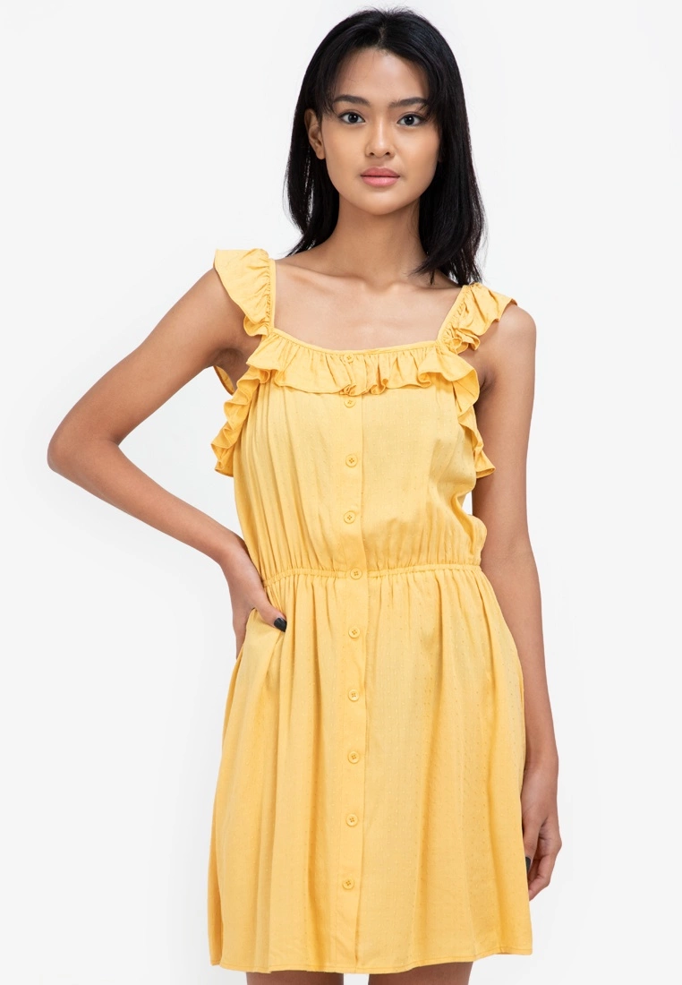 ZALORA BASICS Ruffle Detail Mini Dress