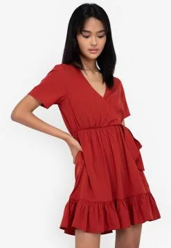 ZALORA BASICS Textured Wrap Dress