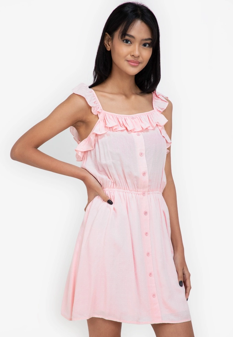 ZALORA BASICS Ruffle Detail Mini Dress