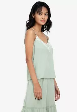 ZALORA BASICS Embroidery Detail Cami Top