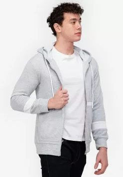 ZALORA BASICS Stripe Contrast Hooded Jacket