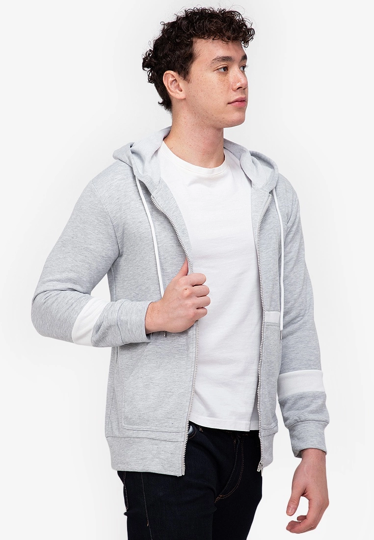 ZALORA BASICS Stripe Contrast Hooded Jacket