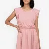 ZALORA BASICS Rib Shoulder Pad Fit & Flare Dress