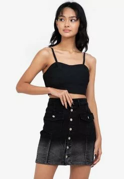 ZALORA BASICS Shirred Back Bustier Top