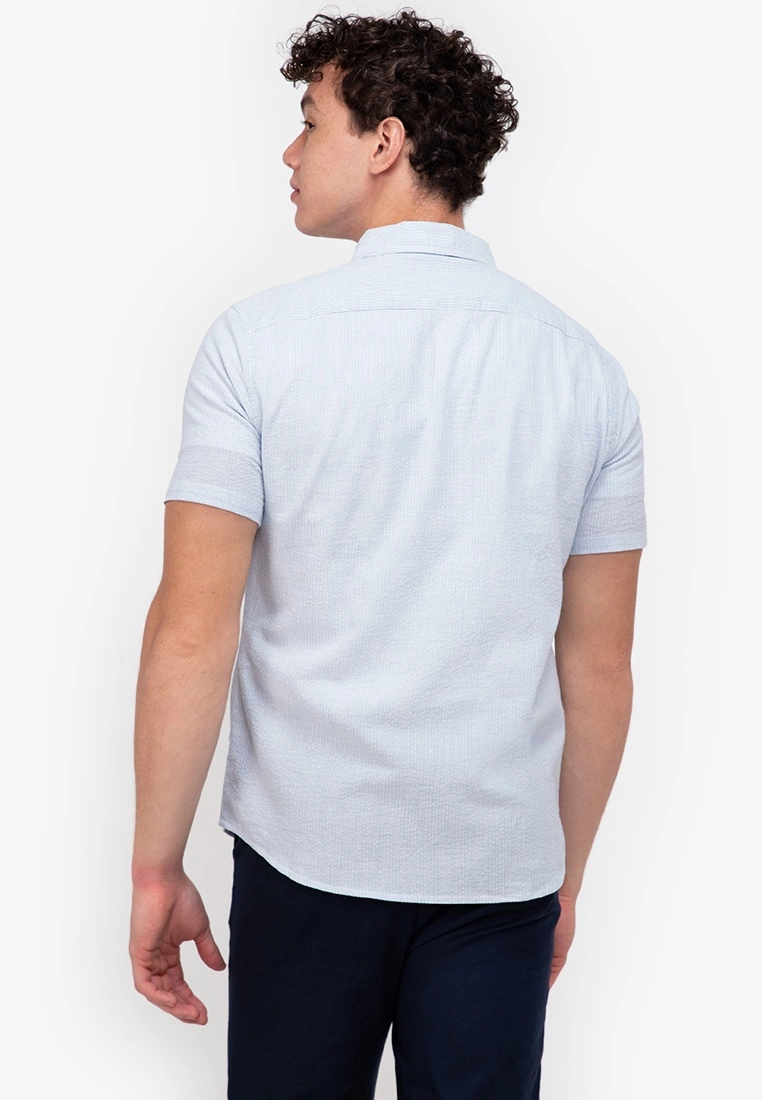 ZALORA BASICS Textured Stripes Short Sleeve Shirt - Billede 2