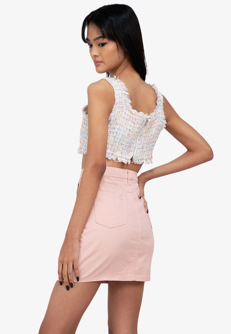 ZALORA BASICS Sprinkle Tweed Cropped Top - Billede 2