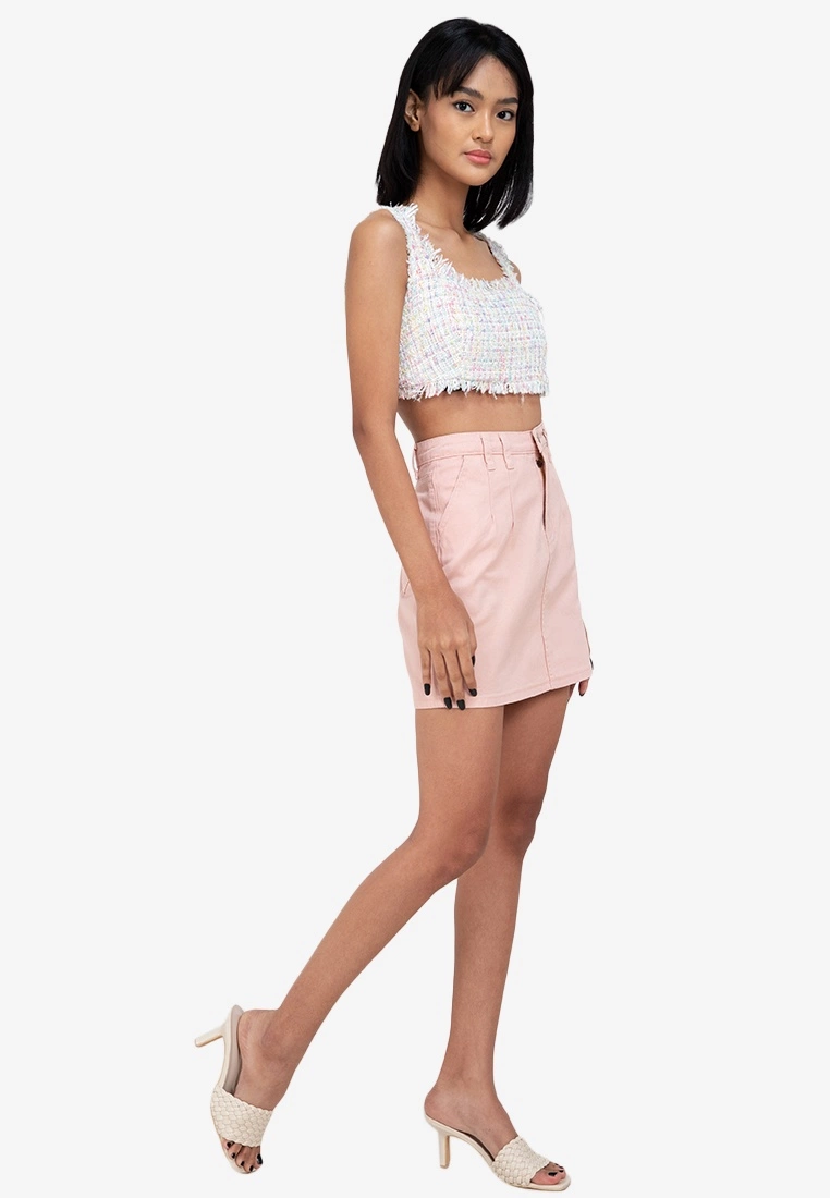 ZALORA BASICS Sprinkle Tweed Cropped Top - Billede 4