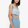 ZALORA BASICS Sprinkle Tweed Cropped Top