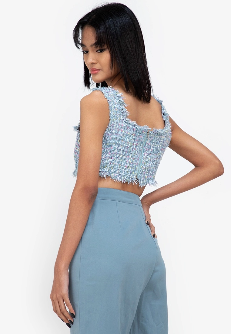 ZALORA BASICS Sprinkle Tweed Cropped Top - Billede 2