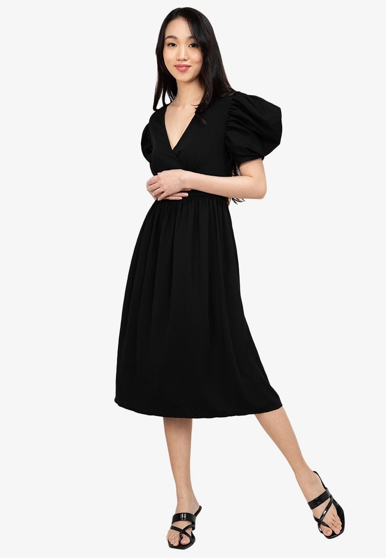 ZALORA BASICS 100% Recycled Polyester Flare Dress