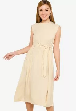 ZALORA BASICS Open Back Midi Dress