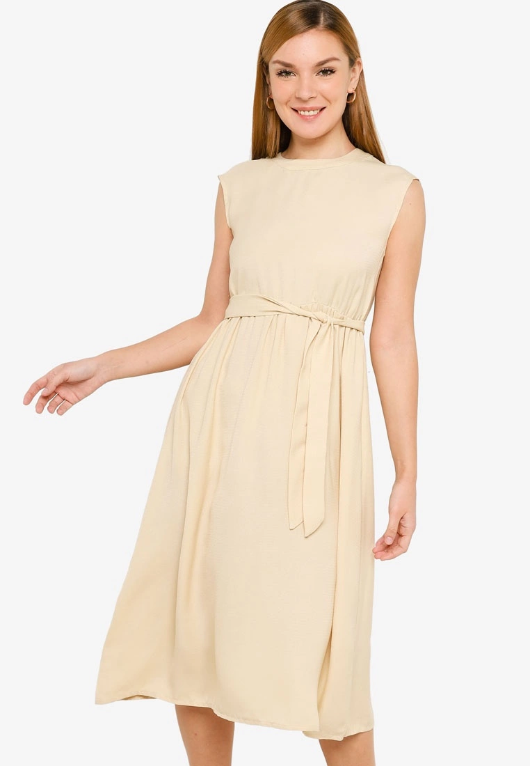 ZALORA BASICS Open Back Midi Dress