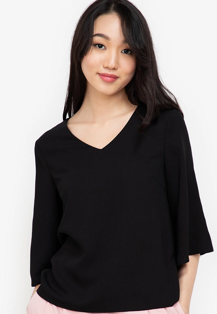 ZALORA BASICS V Neck Batwing Sleeves Blouse - Billede 3