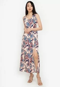 ZALORA BASICS 100% Recycled Polyester Deep V Dress