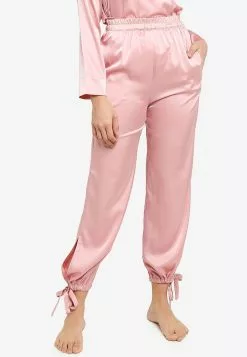 ZALORA BASICS Lounge Tie Cuff Satin Pants