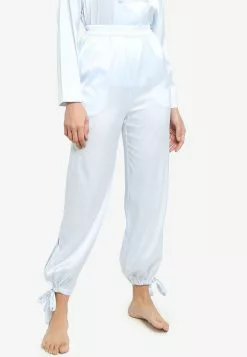 ZALORA BASICS Lounge Tie Cuff Satin Pants
