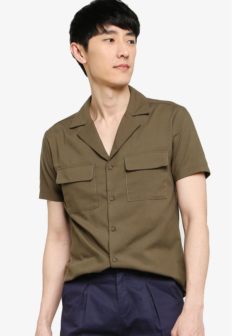 ZALORA BASICS Pocket Front Short Sleeve Shirt