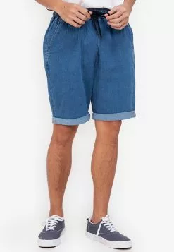 ZALORA BASICS Drawstring Waist Denim Shorts