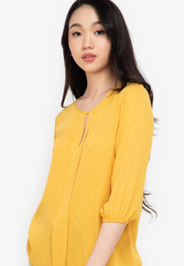 ZALORA BASICS Textured Notch Neck Blouse - Billede 3