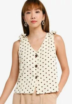 ZALORA BASICS Tie Front Short Sleeve Top