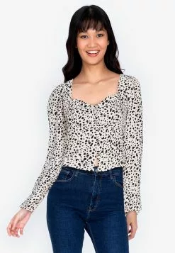 ZALORA BASICS Square Neck Long Sleeve Top