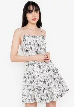 ZALORA BASICS Open Back Tiered Mini Dress