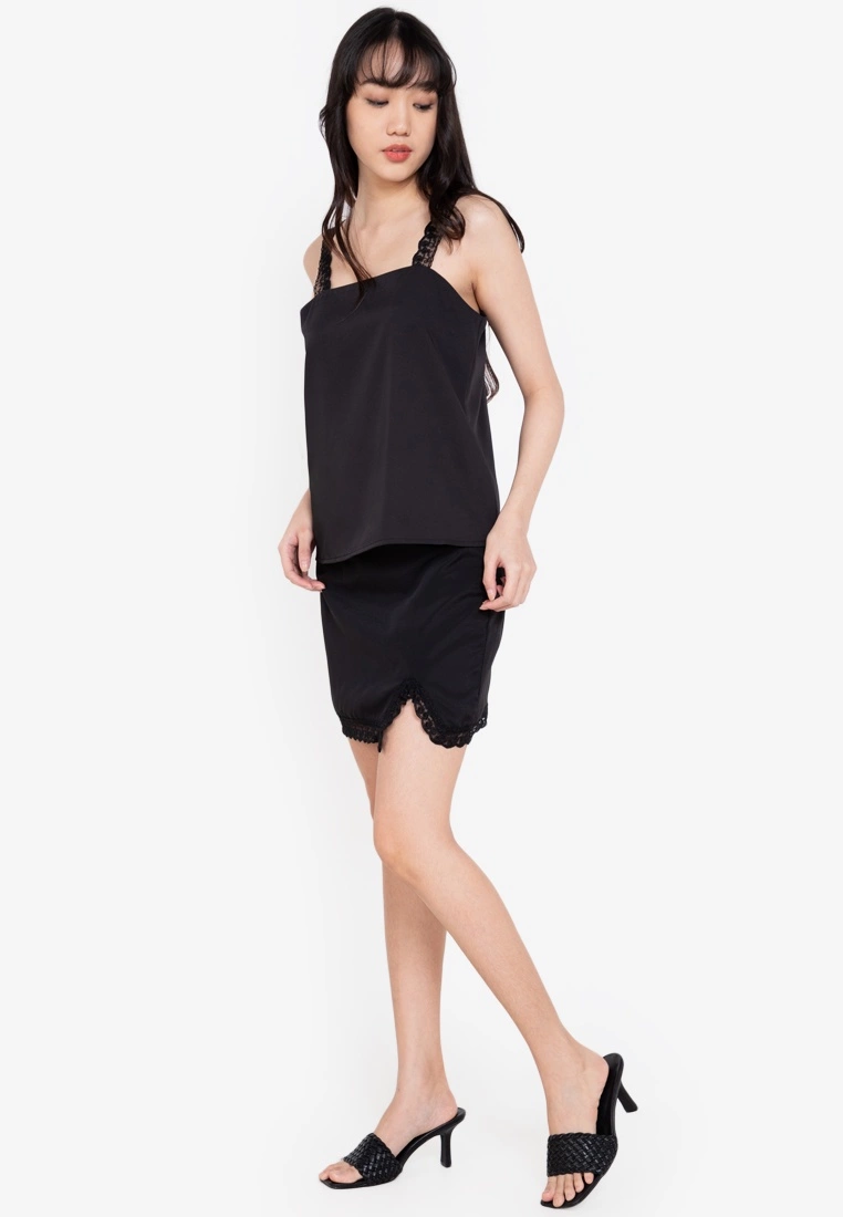 ZALORA BASICS Lace Trim Mini Skirt - Billede 4