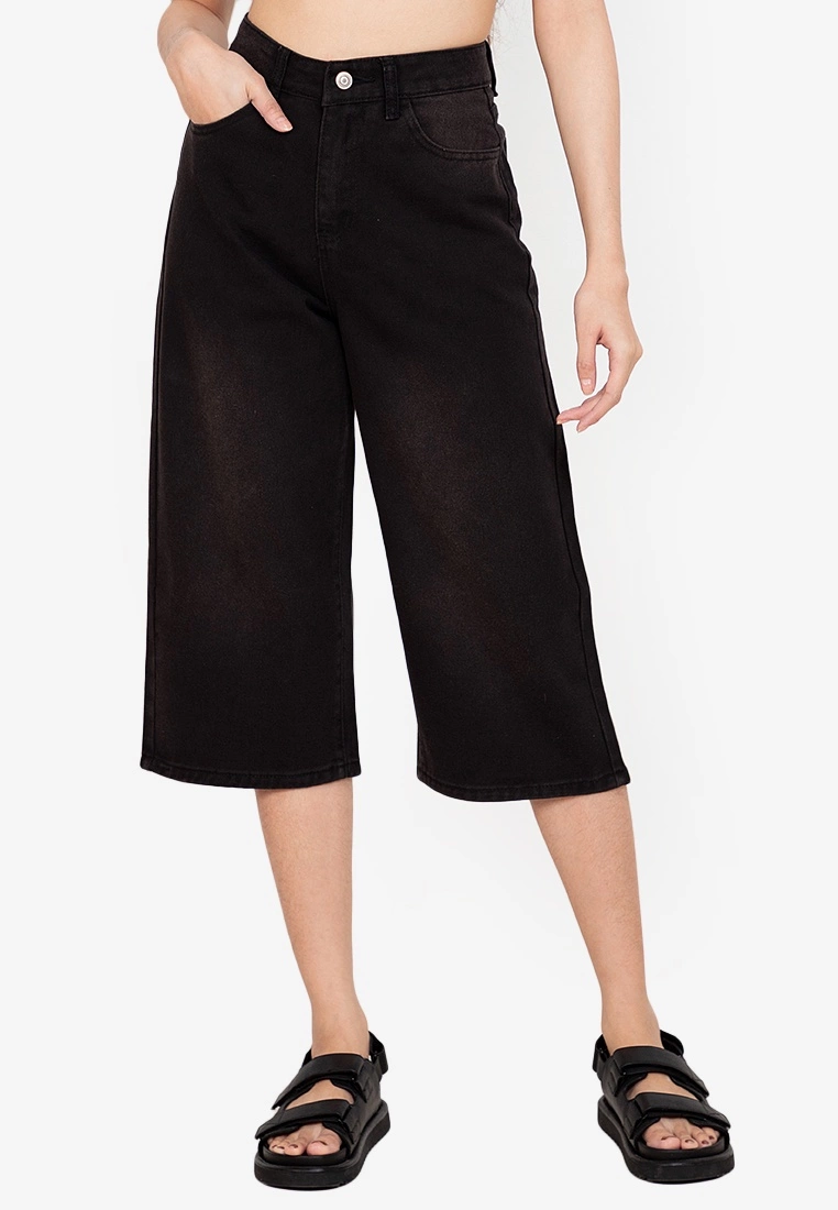 ZALORA BASICS Hi-Rise Culottes Jeans