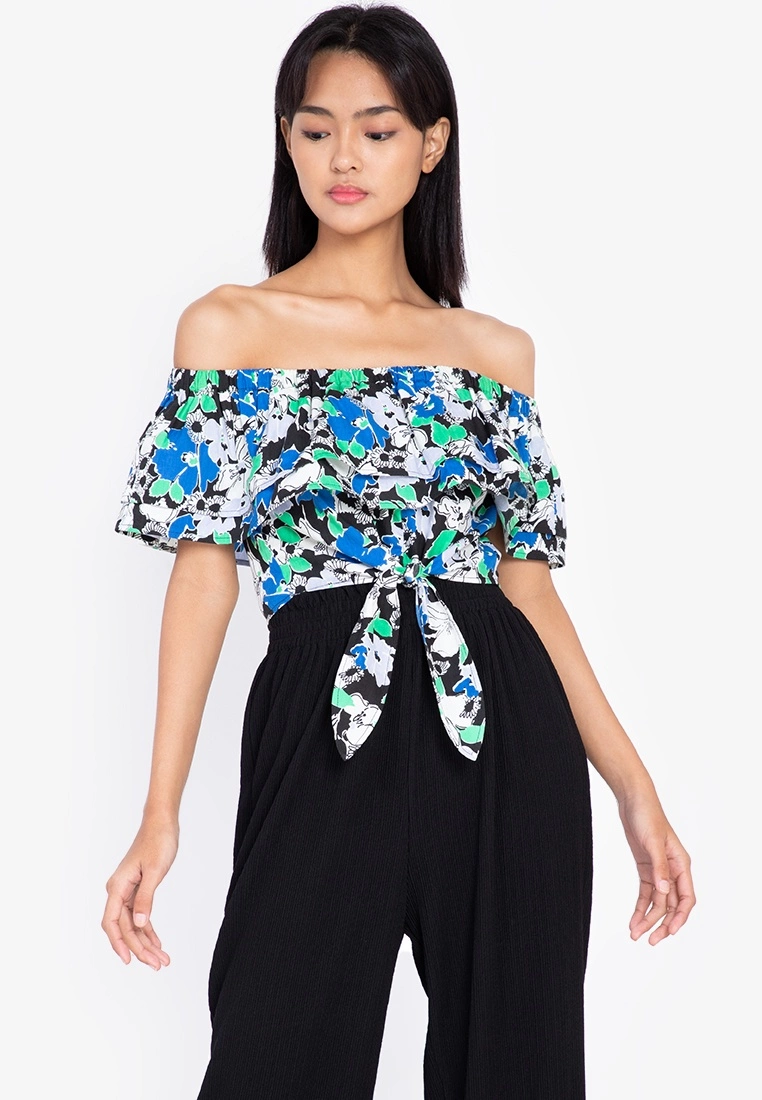 ZALORA BASICS Tie Front Off The Shoulder Top - Billede 5