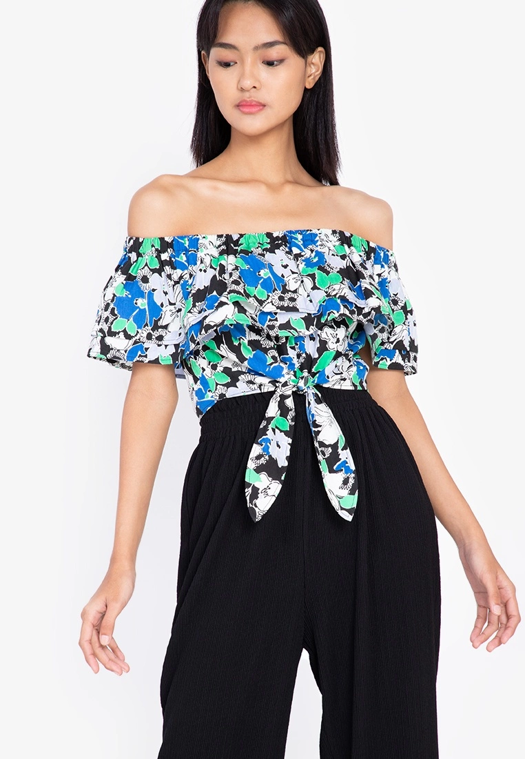 ZALORA BASICS Tie Front Off The Shoulder Top - Billede 7