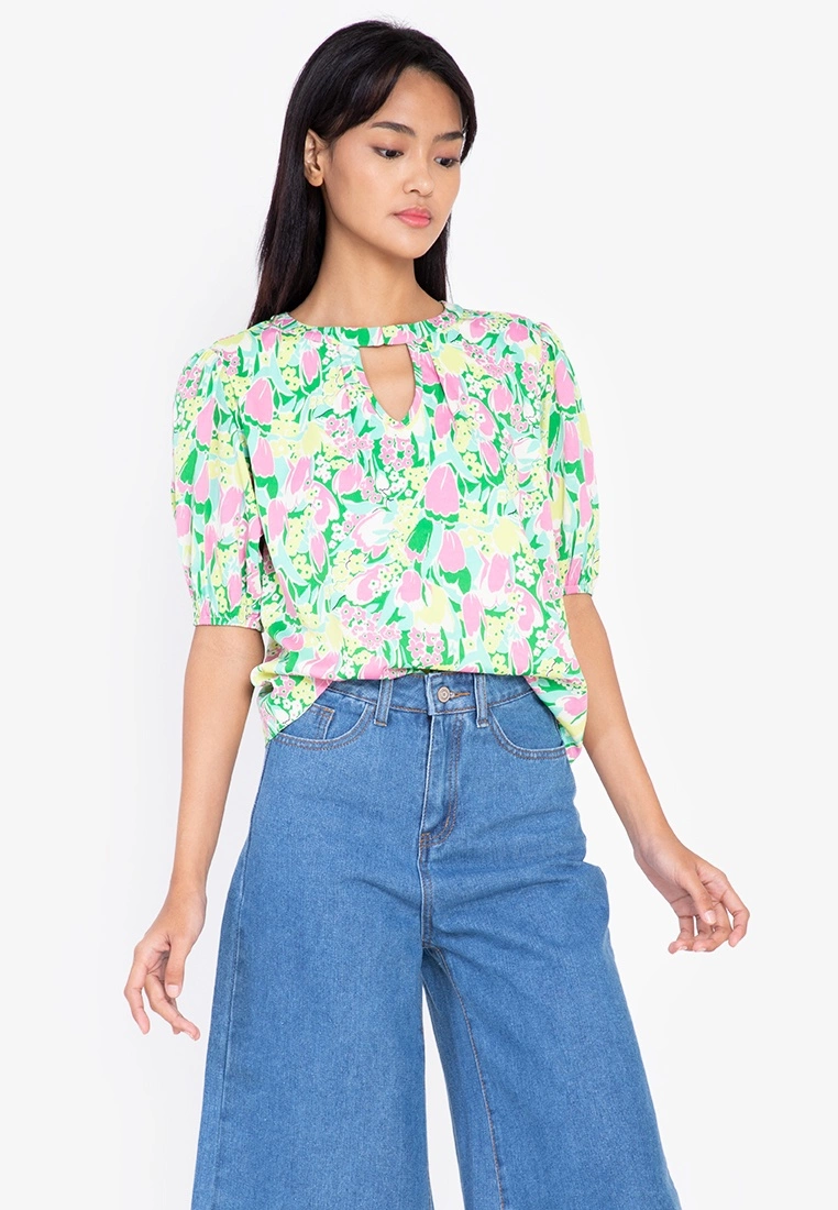 ZALORA BASICS Keyhole Front Puff Sleeve Blouse - Billede 5