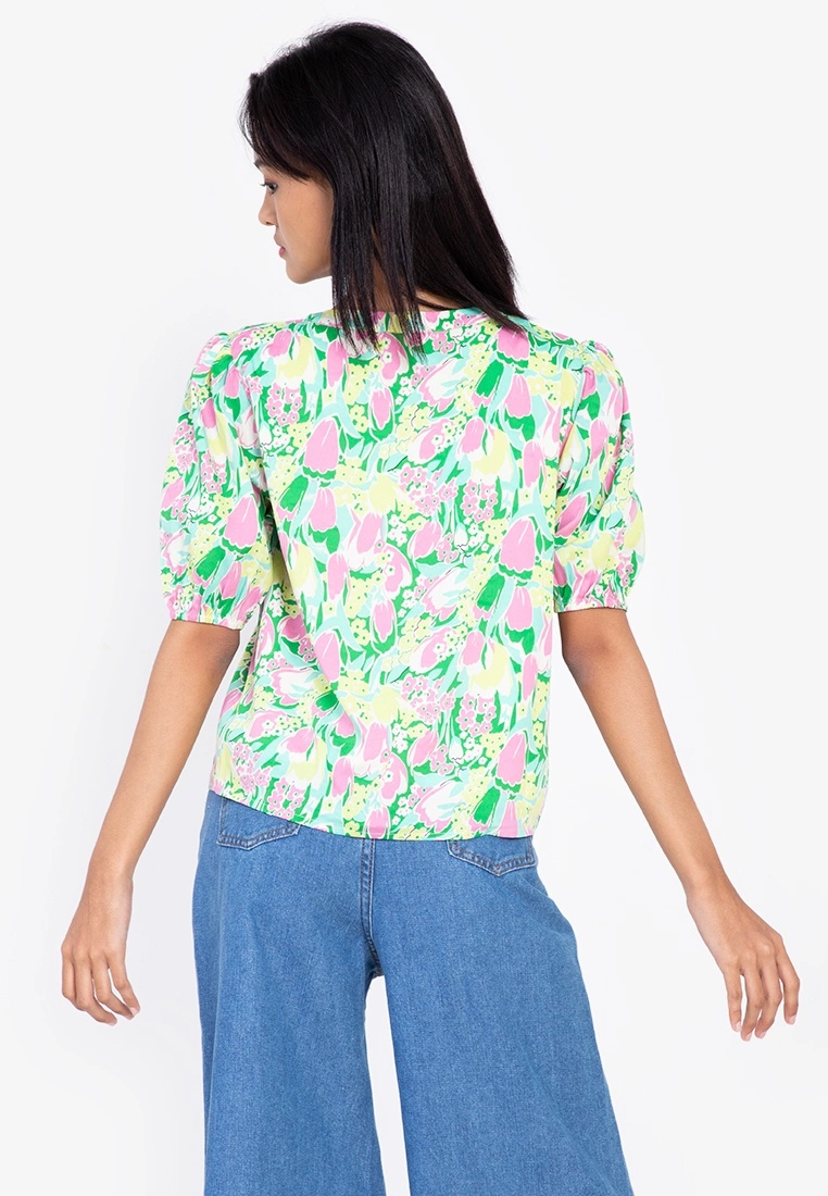 ZALORA BASICS Keyhole Front Puff Sleeve Blouse - Billede 6