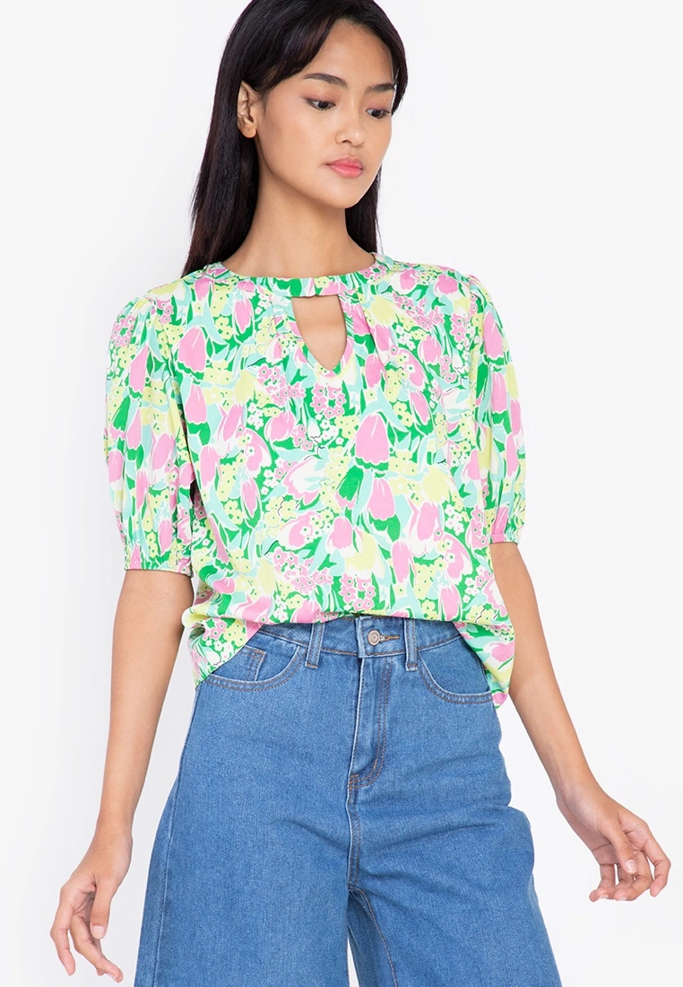 ZALORA BASICS Keyhole Front Puff Sleeve Blouse - Billede 7