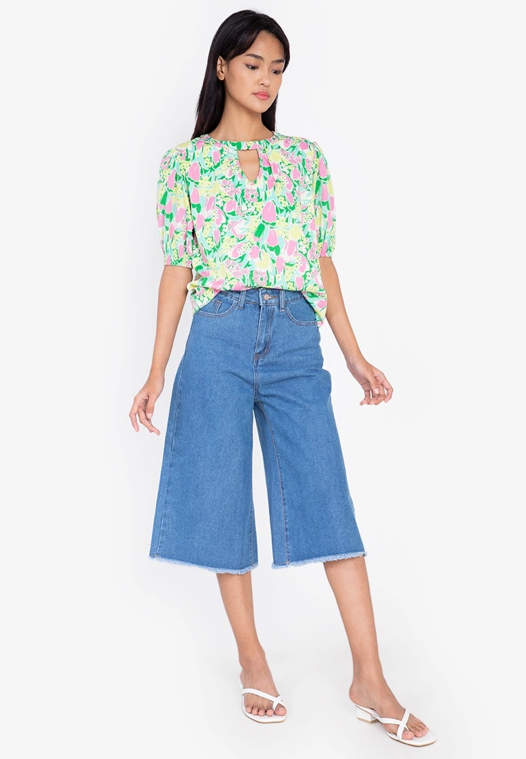 ZALORA BASICS Keyhole Front Puff Sleeve Blouse - Billede 8