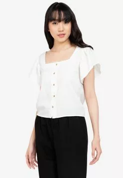 ZALORA BASICS 100% Recycled Polyester Flutter Top
